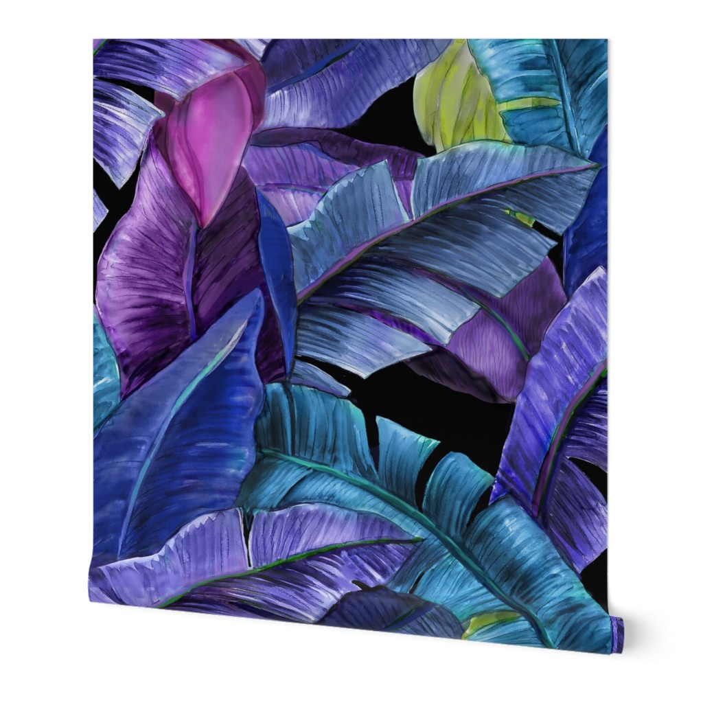 Mystic Tropical Banana Grove-purple-violet