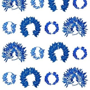 blue and white porcelain wreaths