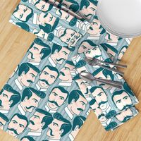 Men and Moustaches teal