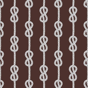 White rope knots dark brown vertical