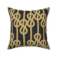 Rope lace gold black vertical knots