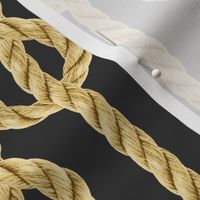 Rope lace gold black vertical knots