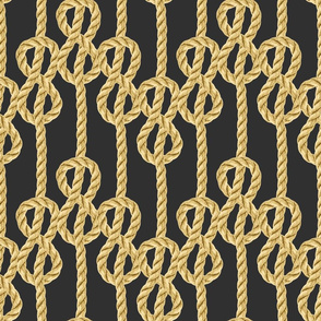 Rope lace gold black vertical knots