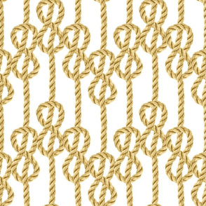 Rope lace gold white vertical knots