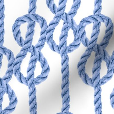 Rope lace pastel blue vertical knots