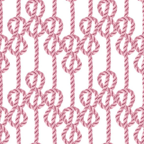 Rope lace pastel pink vertical knots