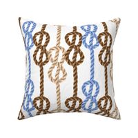 Rope lace vertical knots brown blue cream