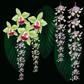 Tropical Orchid Garden Wall
