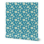 Floral Bitty Retro Blue