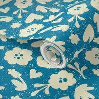 Floral Bitty Retro Blue