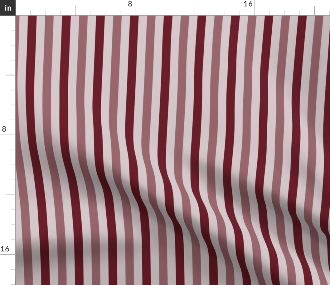 AWK9 - Tricolor Vintage Stripes in Rosy Brown Monochrome