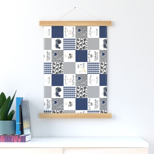 3 inch Farm//Love you till the cows come home//I will always love ewe - wholecloth cheater quilt - rotated