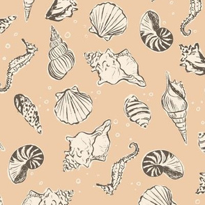 Sea Shells - Seahorse - Apricot