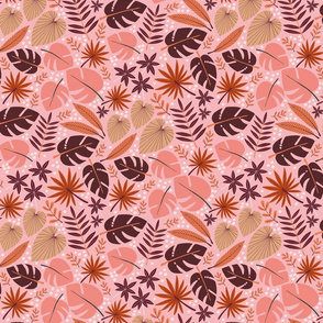 x Tropical Sunset - Jungle leaves - Medium - Clothes - Quilting