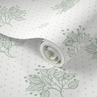 Bancroft: Gray Green  & White Floral, Wild Berries