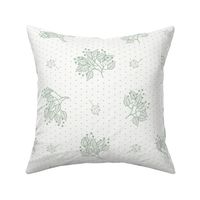 Bancroft: Gray Green  & White Floral, Wild Berries