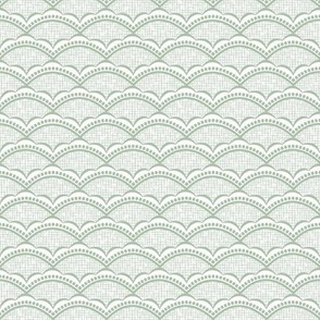 Brianne Scallop: Gray Green Scalloped Pattern