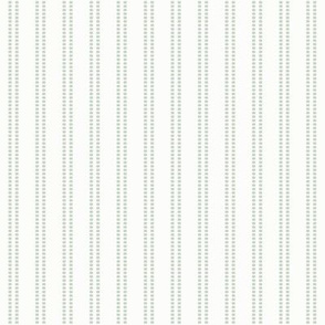 Seeded Stripe: Gray Green & White Thin Stripe, Beaded Stripe