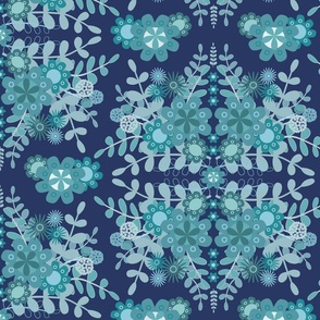 Secret Garden-Turquoise and Navy