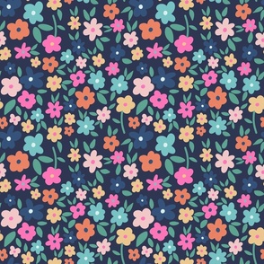 Floral | Spring flowers | Blue Background 