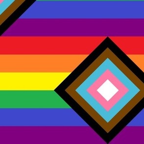 Rainbow Pride Progress Flag Diamonds - 1 inch stripes