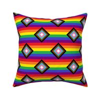 Rainbow Pride Progress Flag Diamonds - 1/2 inch stripes