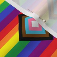 Rainbow Pride Progress Flag Diamonds - 1/2 inch stripes