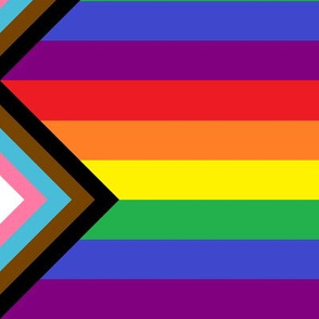 Rainbow Pride Progress Flag Sawtooth - 1 inch stripes