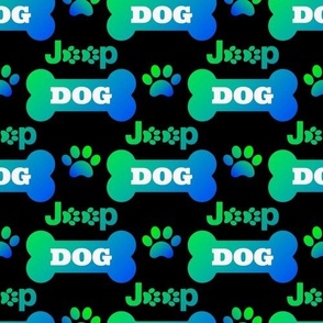 Jeep Dog Blue Green Black