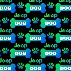 Small Jeep Dog Blue Green Black