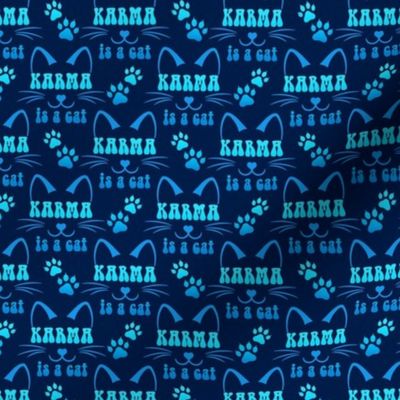 Smaller Karma is a Cat Blue Aqua Navy  