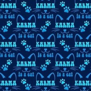 Smaller Karma is a Cat Blue Aqua Navy  