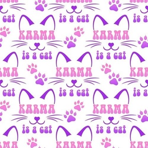 Bigger Karma is a Cat Pink Purple  