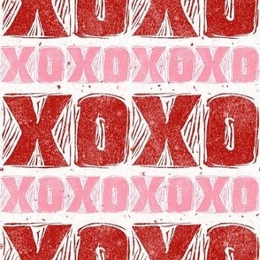 Medium Scale XOXO Valentine Love Linocut Stamp Block Lettering