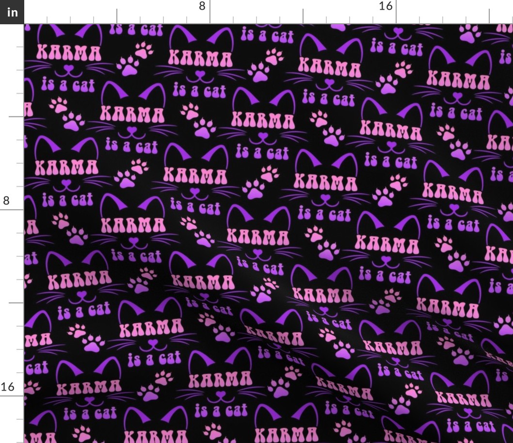 Bigger   Karma is a Cat Pink Purple Black  