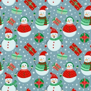 Bigger Festive Holiday Snowmen and Christmas Gifts 