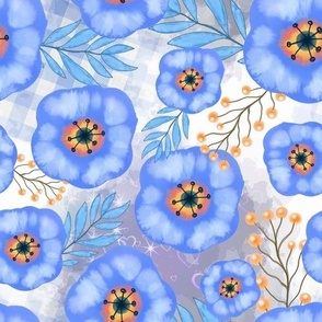 Bigger Periwinkle Blue Wildflower Garden Collage