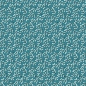 Stems || Blue Stems on Teal Blue || Moody Tropical Collection  by Sarah Price Small Scale