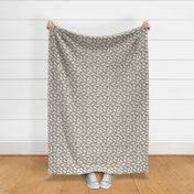 Tiny Trotting Bull Terriers white and paw prints - faux linen