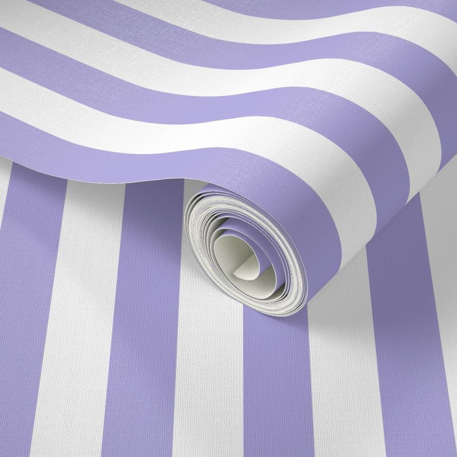 Lilac and white one inch stripe - vertical stripe