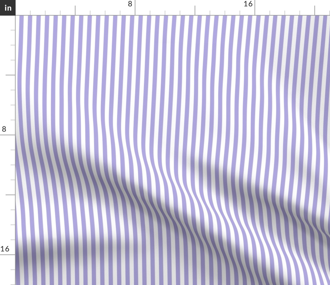 Lilac and white quarter inch stripe - vertical