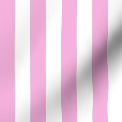 Pink and white one inch stripe - vertical