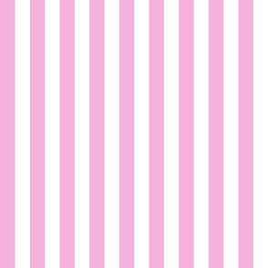 Pink and white one inch stripe - vertical