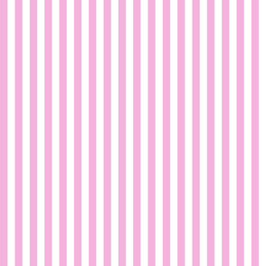 Pink and white half inch stripe - vertical
