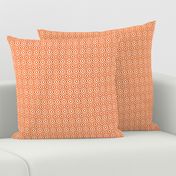 Small Scale Ikat Ogee Bright Orange and White