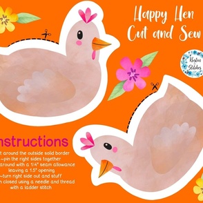 Happy Hen Easy Cut and Sew Stuffie