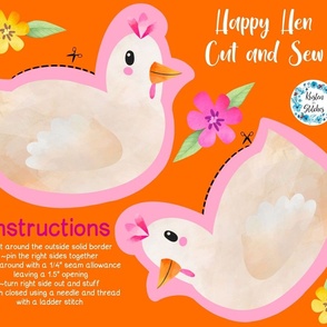 Happy Hen Easy Cut and Sew Stuffie