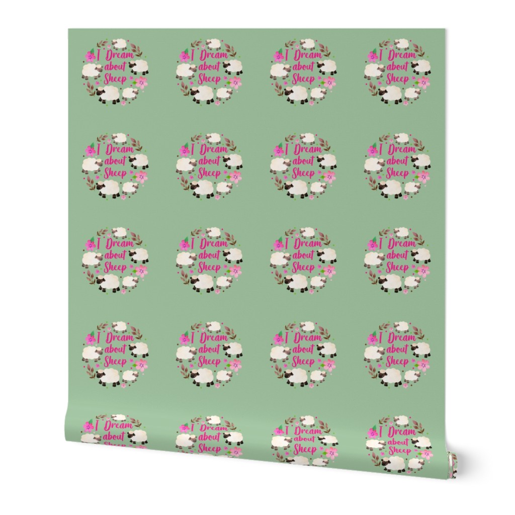 I Dream About Sheep  8x8 Square Swatch for Embroidery Hoop or Wall Art - DIY Pattern Kit Template