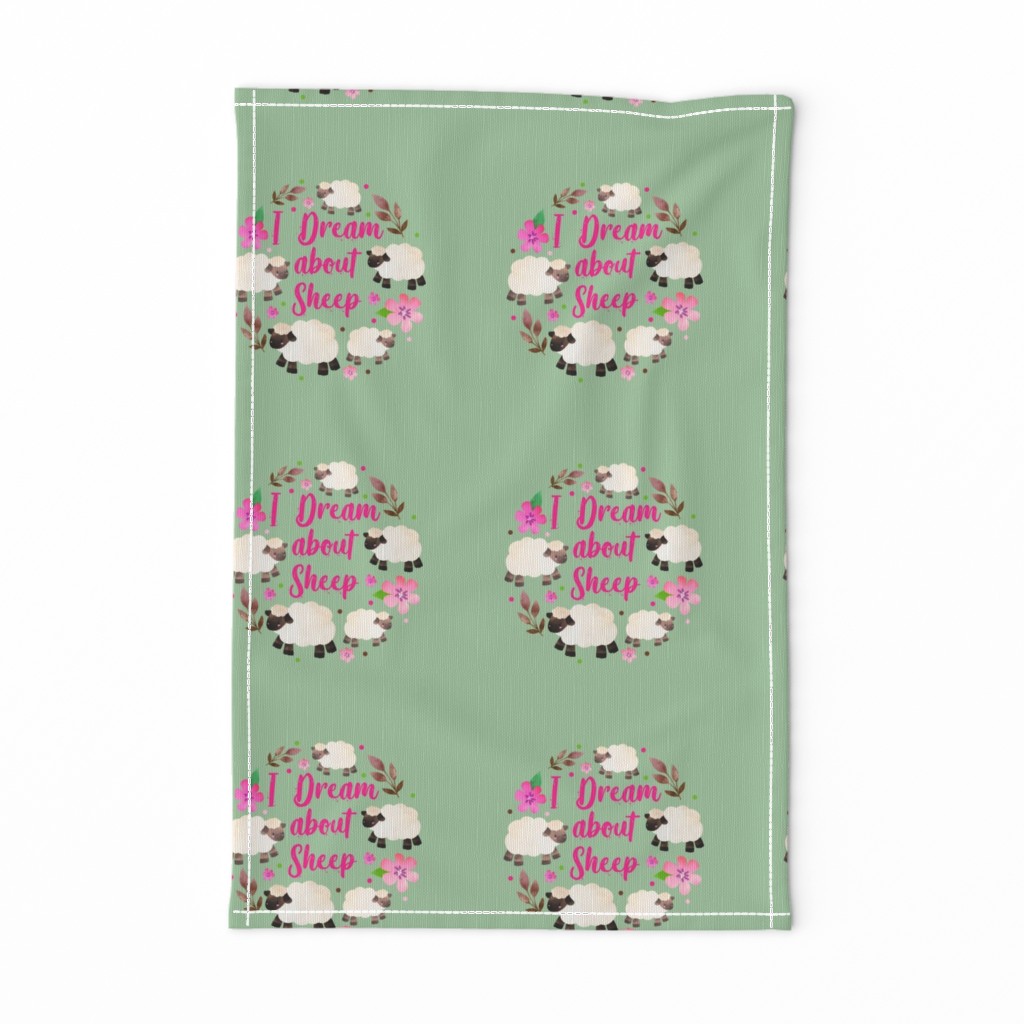 I Dream About Sheep  8x8 Square Swatch for Embroidery Hoop or Wall Art - DIY Pattern Kit Template