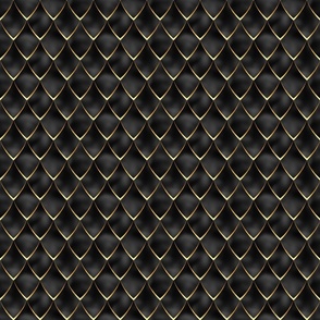 Bigger Scale Dragon Scales in Black and Gold